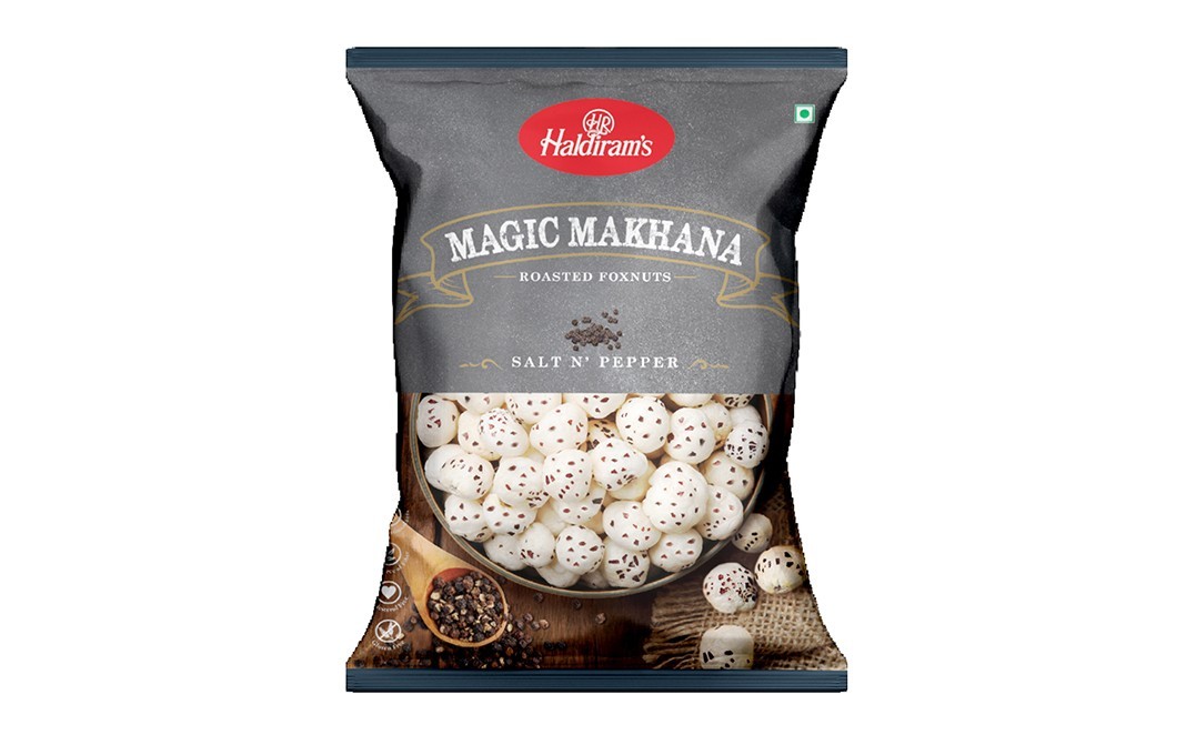 Haldiram's Magic Makhana Roasted Foxnuts Salt N' Pepper   Pack  40 grams